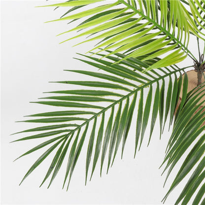 Artificial green palm tree leaf plant simulation plastic plant in a pot