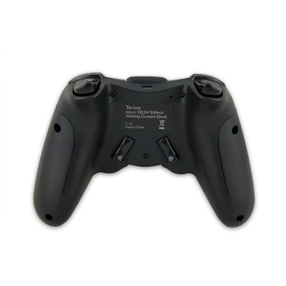 Mobile wireless Bluetooth game controller for smartphone gaming, black ergonomic design