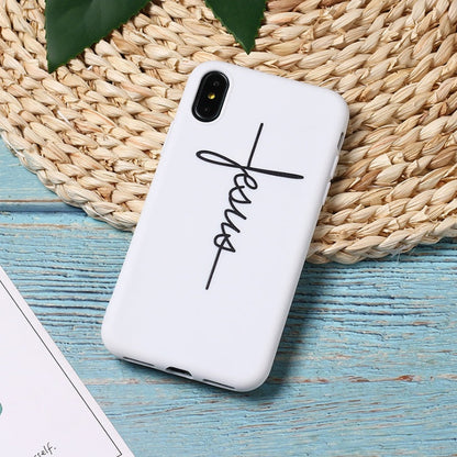 Apple compatible cross phone case with cross design, protective smartphone cover