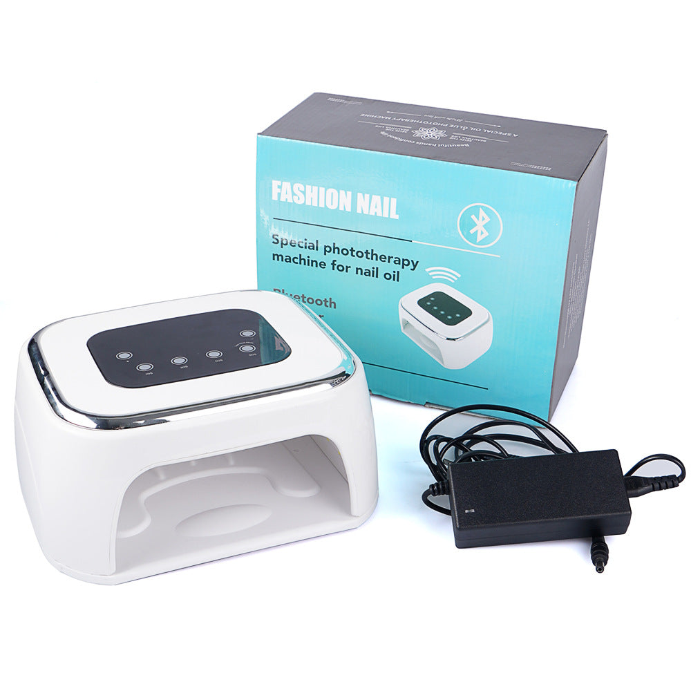 Bluetooth music nail phototherapy machine with compact white design and digital display