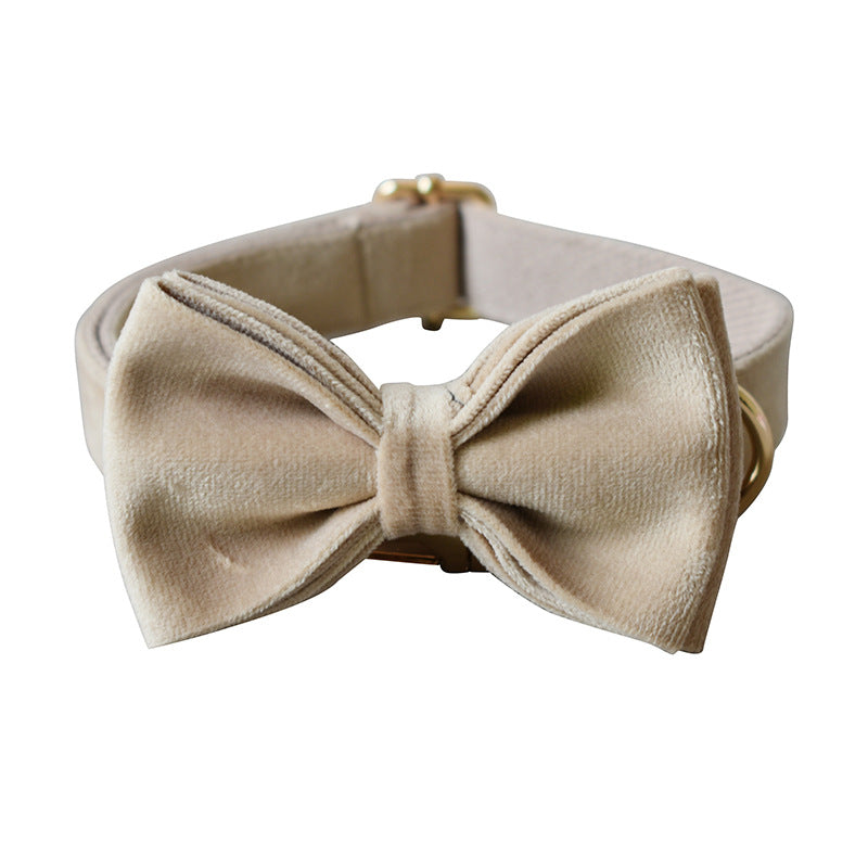 Nude velvet pet collar by My Store displayed against a plain background