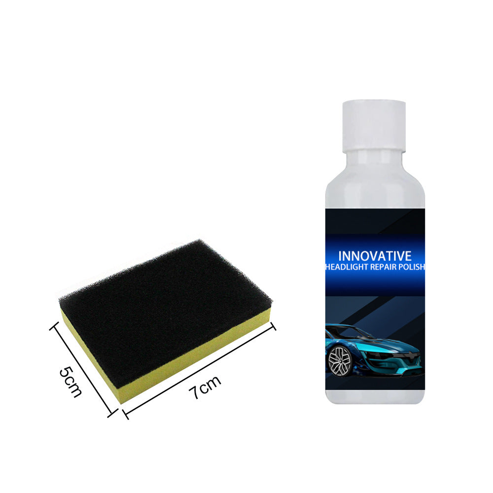 Car headlight repair fluid bottle for restoring cloudy or yellowed headlights