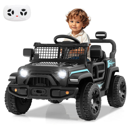 12V kids ride-on truck by GBruno Store featuring a blue electric vehicle with realistic truck design and safety features.