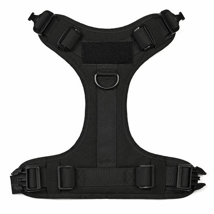 Military tactical dog harness for German Shepherd, adjustable black pet dog back vest with durable straps