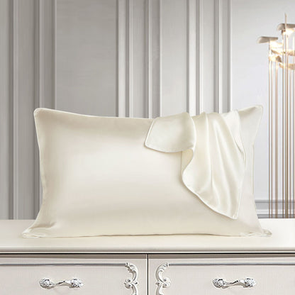 Pure silk pillowcase in smooth natural silk fabric, shown in a soft neutral color