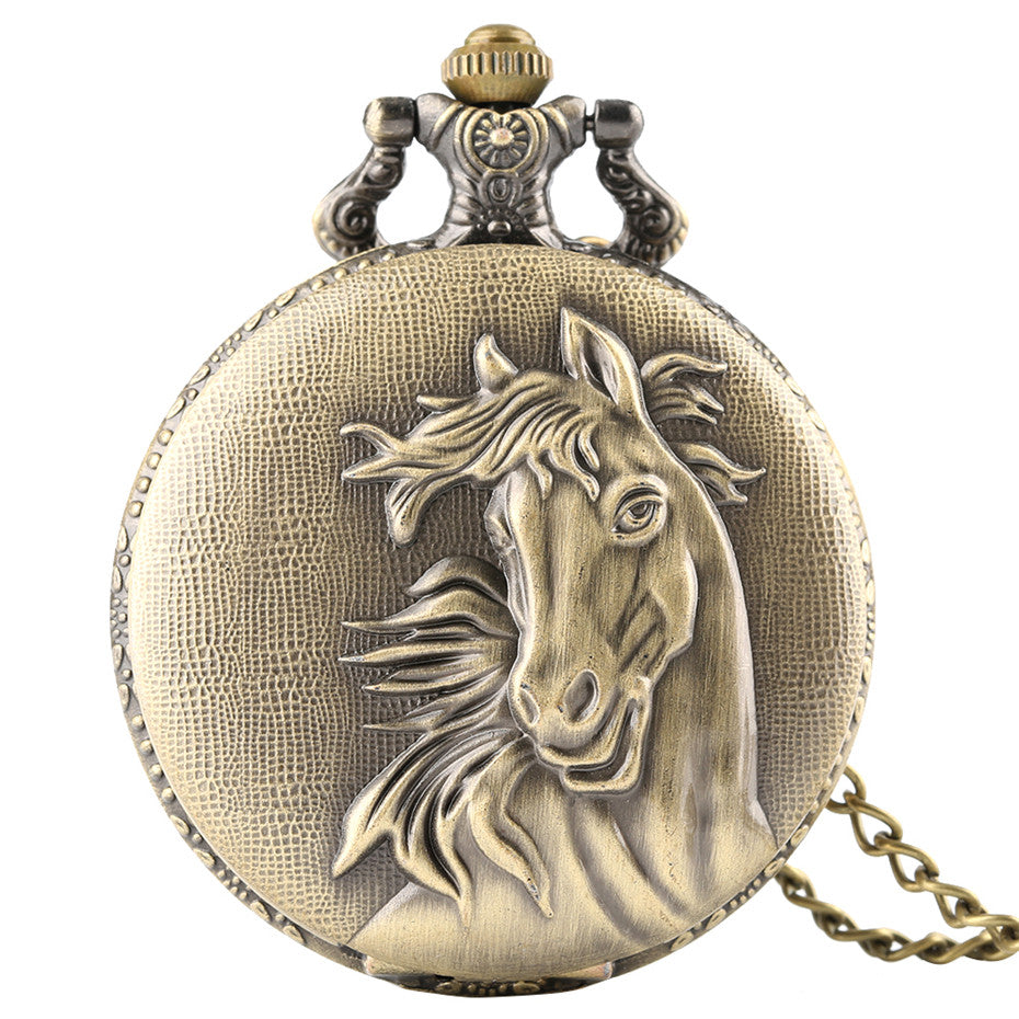 Quartz pocket watch in classic design with visible dial and hands