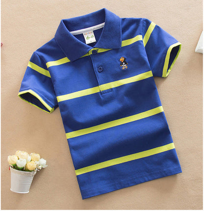 College style boys polo short sleeve T-shirt by My Store in a classic polo design