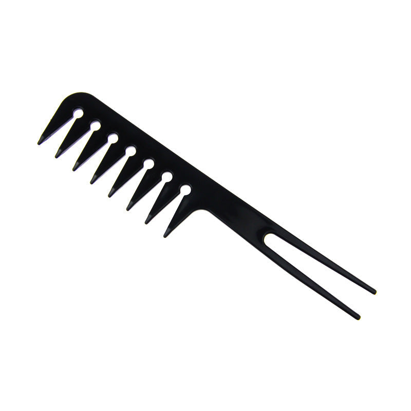 Ten-piece hair comb set with assorted comb styles in black plastic by My Store