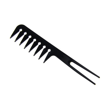 Ten-piece hair comb set with assorted comb styles in black plastic by My Store
