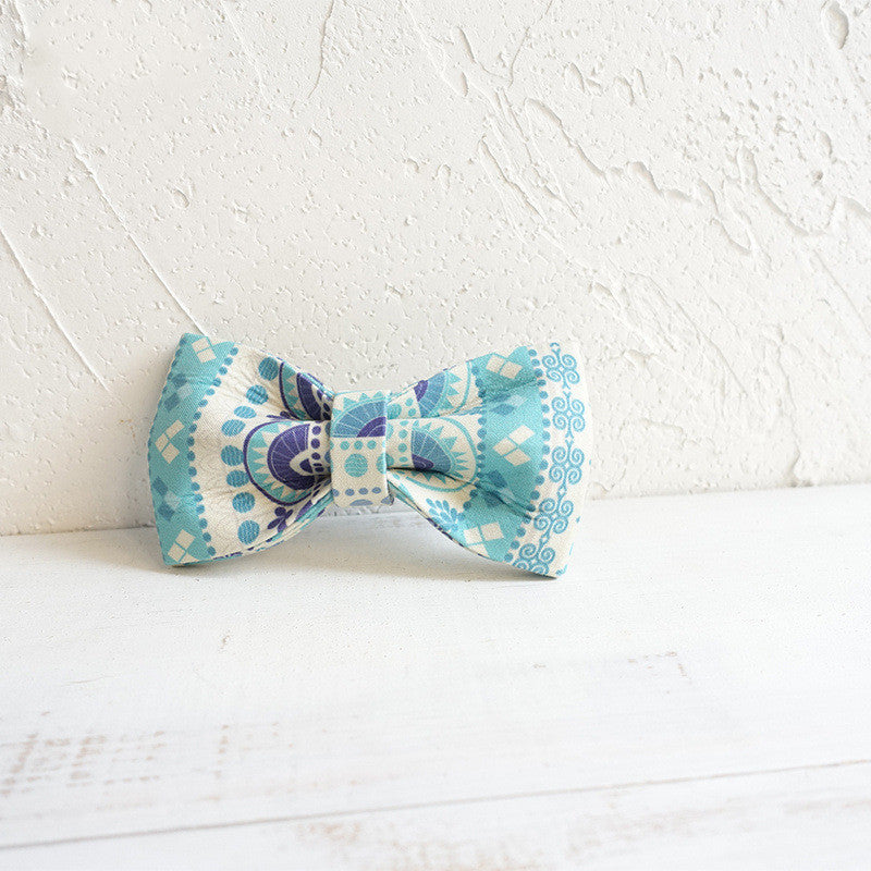Pet bow tie collar in a colorful patterned design by My Store
