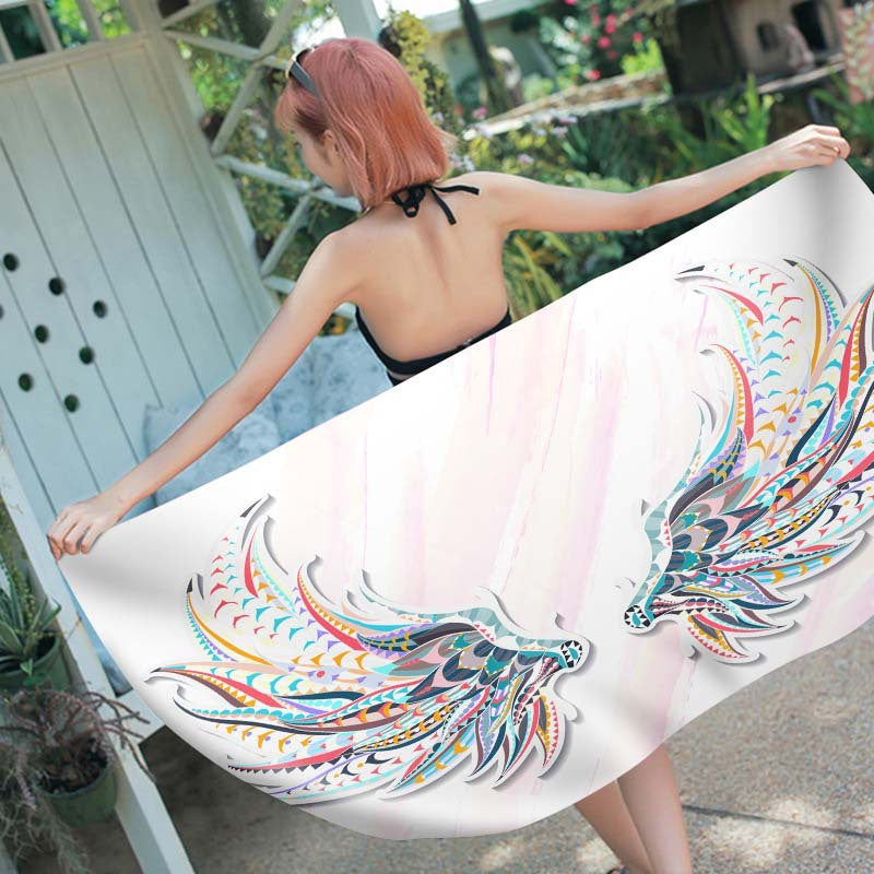 Rectangular beach towel with vibrant digital print design from My Store