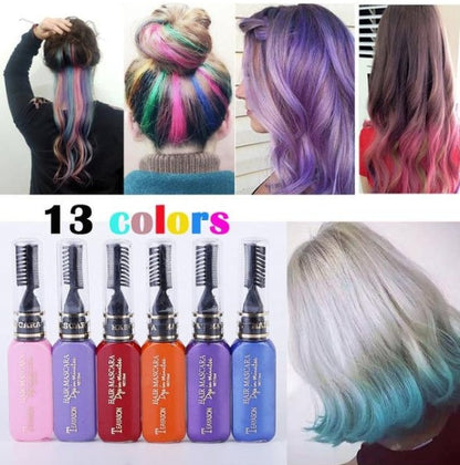 Temporary hair dye mascara in a compact tube with applicator brush by My Store