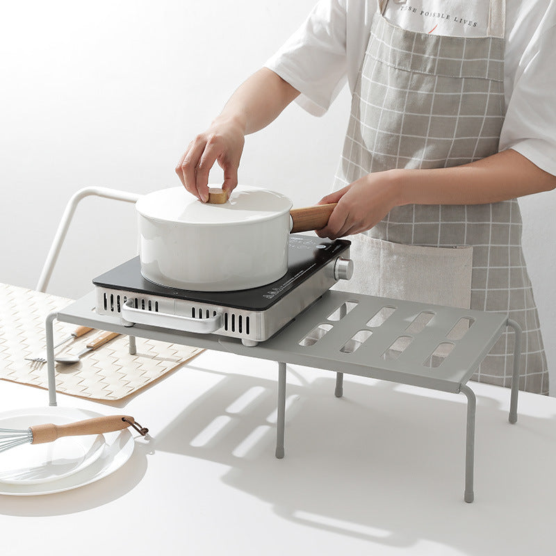 Telescopic kitchen rack for organizing kitchen supplies, adjustable storage shelf by My Store