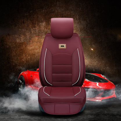 Car seat cushion cover in durable fabric, showing its contoured fit and protective design for vehicle seats