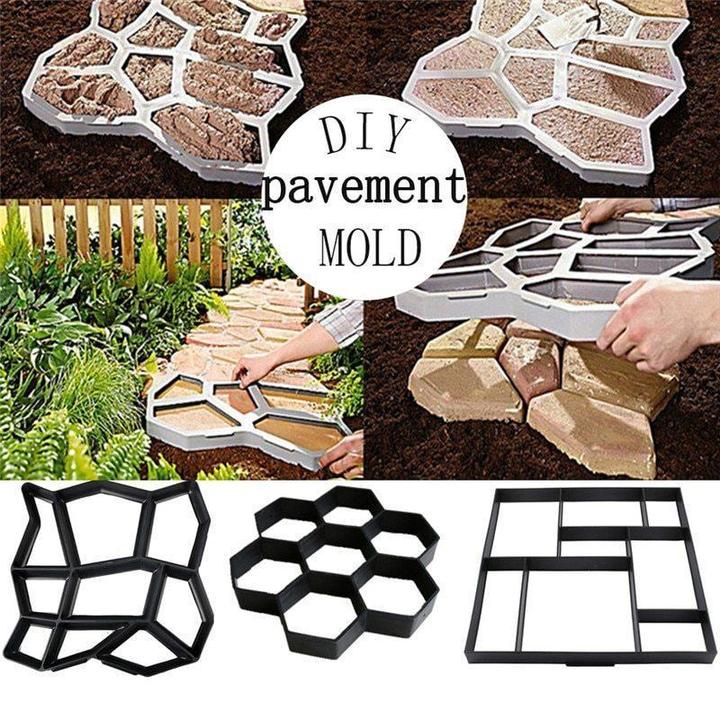 Ultralight DIY garden paving mould, hexagonal fancy concrete path mold by My Store