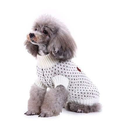 Christmas Snowflake dog sweater with festive snowflake pattern