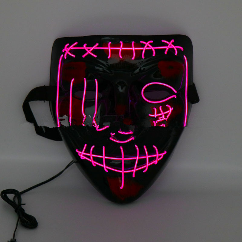 Halloween scary face hood mask in dark fabric with eerie facial design