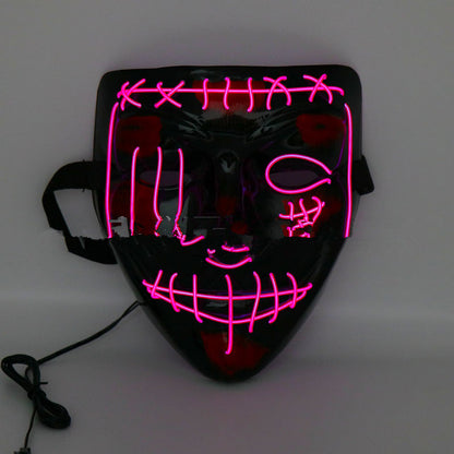 Halloween scary face hood mask in dark fabric with eerie facial design