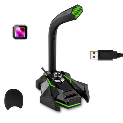 Wired computer microphone by My Store, black desktop microphone with adjustable stand