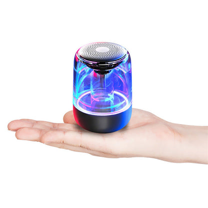 Portable wireless Bluetooth column speaker with powerful bass, radio, and variable color LED light