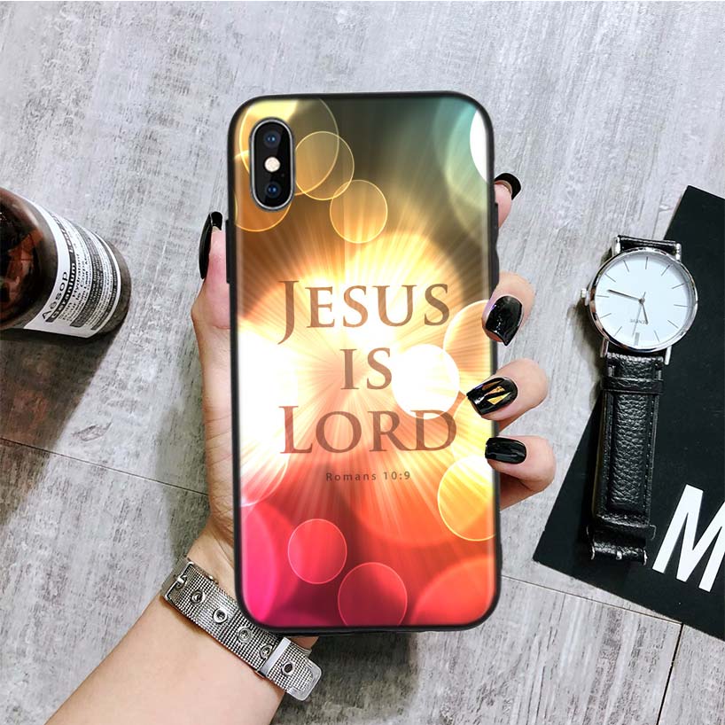 Jesus cross mobile phone case featuring a detailed cross design on a protective phone cover