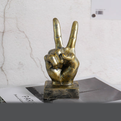 Resin gesture ornaments displayed as decorative hand sculptures