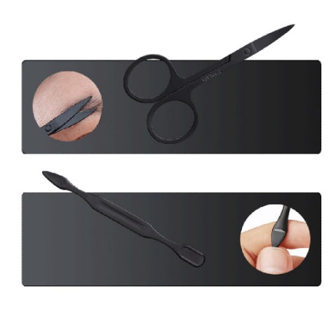 7-piece nail manicure set with nail clippers, manicure tools, knife, and eyebrow trimmer