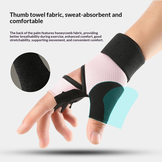 Non-slip outdoor cycling sun-protective breathable half-finger gloves, close-up view