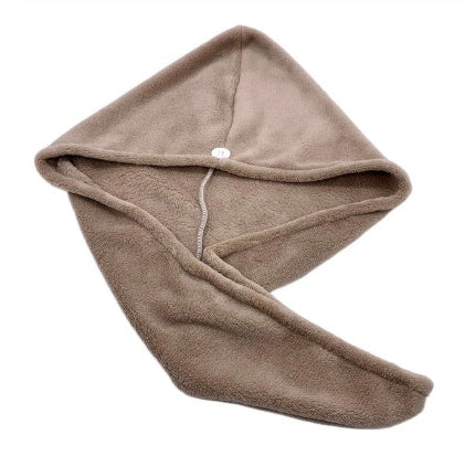 Women's absorbent hair dryer cap towel for drying hair, soft wrap design