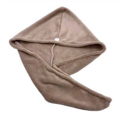 Women's absorbent hair dryer cap towel for drying hair, soft wrap design
