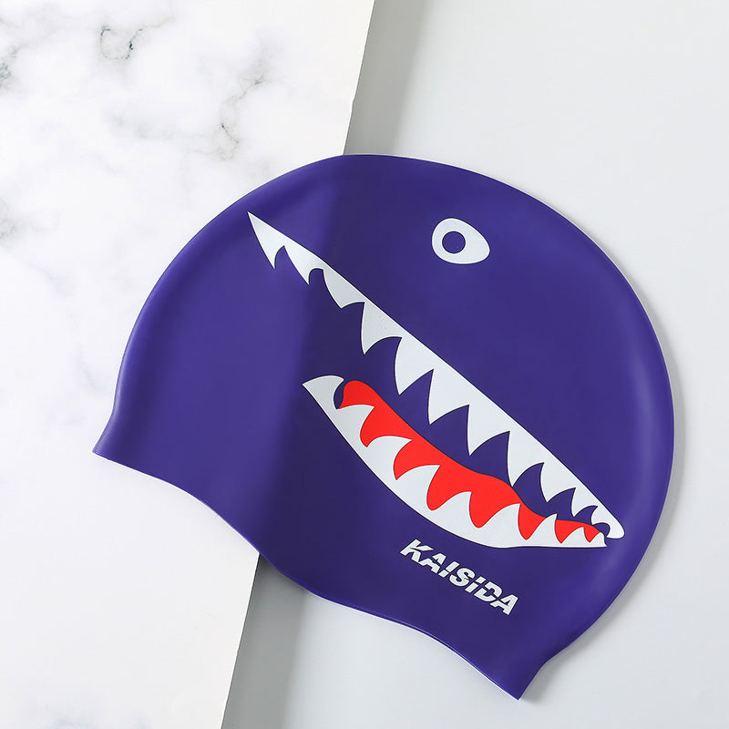 Silicone swimming cap by My Store, flexible swim cap shown from the side