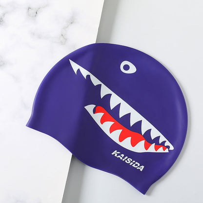 Silicone swimming cap by My Store, flexible swim cap shown from the side