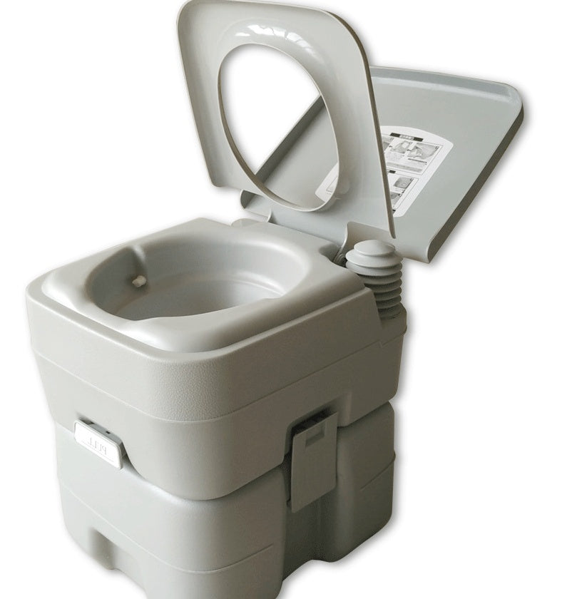 20L portable camping toilet with compact, lidded design by My Store