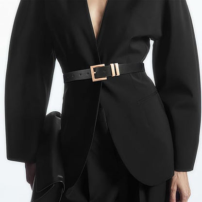Slim versatile belt for jeans and dresses, featuring a luxurious stylish design
