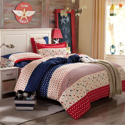 Four-piece cotton bedding set by My Store, showcasing soft home textiles for bedroom use