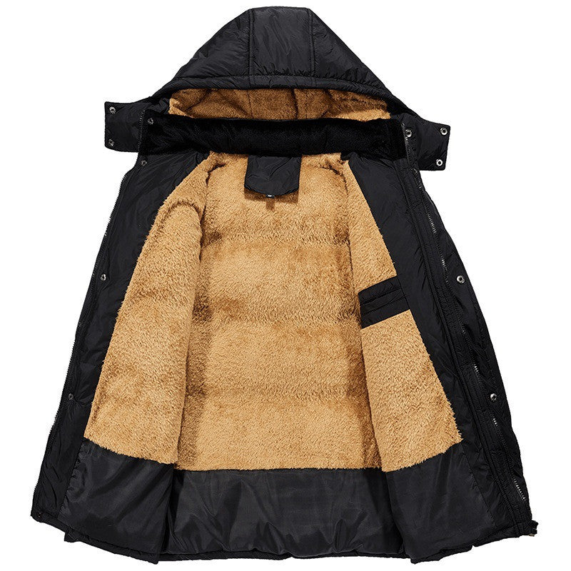 Men's plus velvet padded winter jacket in a warm, quilted design