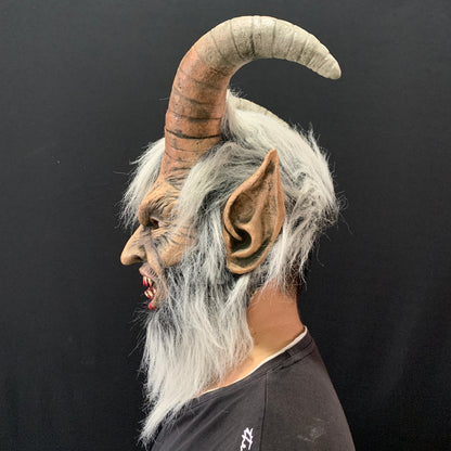 Lucifer mask with a realistic human face design, displayed against a plain background