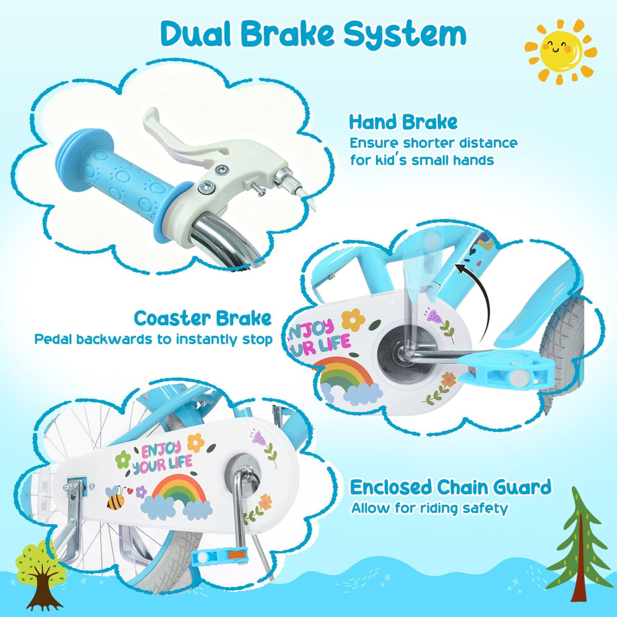 Girls bike with 12-18 inch wheels, training wheels, and front basket, perfect for young children from GBruno Store.