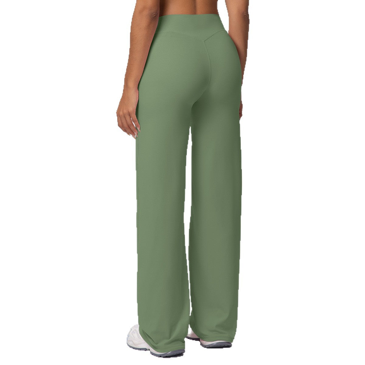 Casual high-waisted loose-fit solid-color yoga pants with a hip-hugging fit, My Store brand