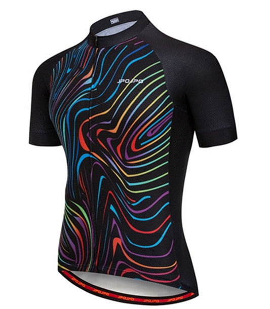 Men's and women's summer cycling jersey tops, breathable outdoor cycling jerseys, front view
