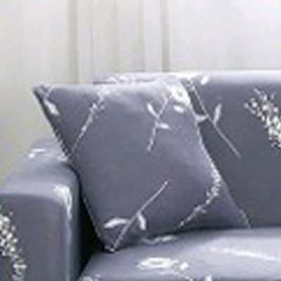 Printed sofa cushion cover with decorative pattern in a close-up view
