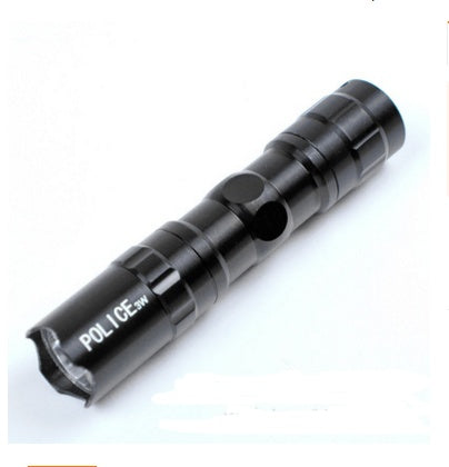 LED mini flashlight with aluminum alloy body, compact 3W design and strong beam, shown against a plain background