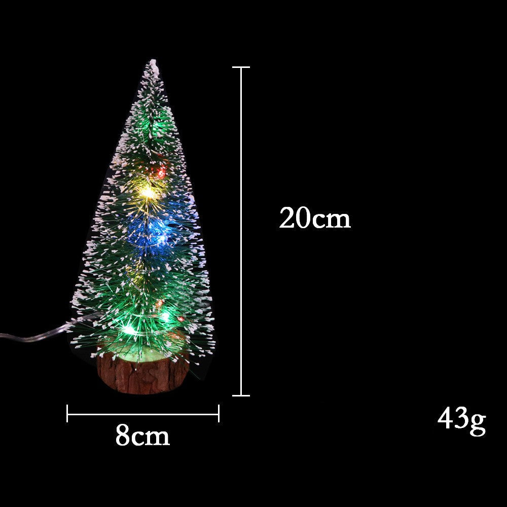 Mini Christmas tree with LED lights and festive Christmas decorations by My Store