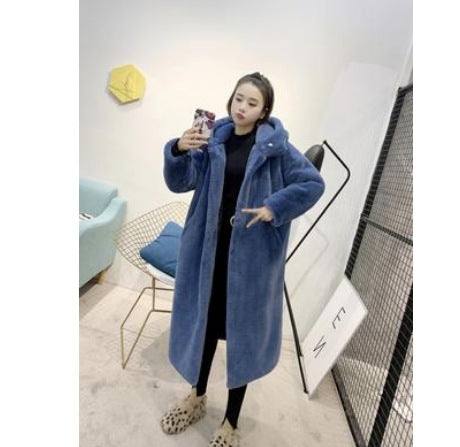 Faux fur mink women’s plush coat in a soft, luxurious texture