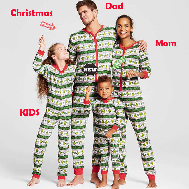 Christmas parent-child clothing set featuring coordinated festive outfits for family members