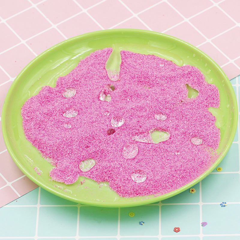 DIY non-toxic magic sand educational toy for handmade Mars space projects, shown in colorful sand form