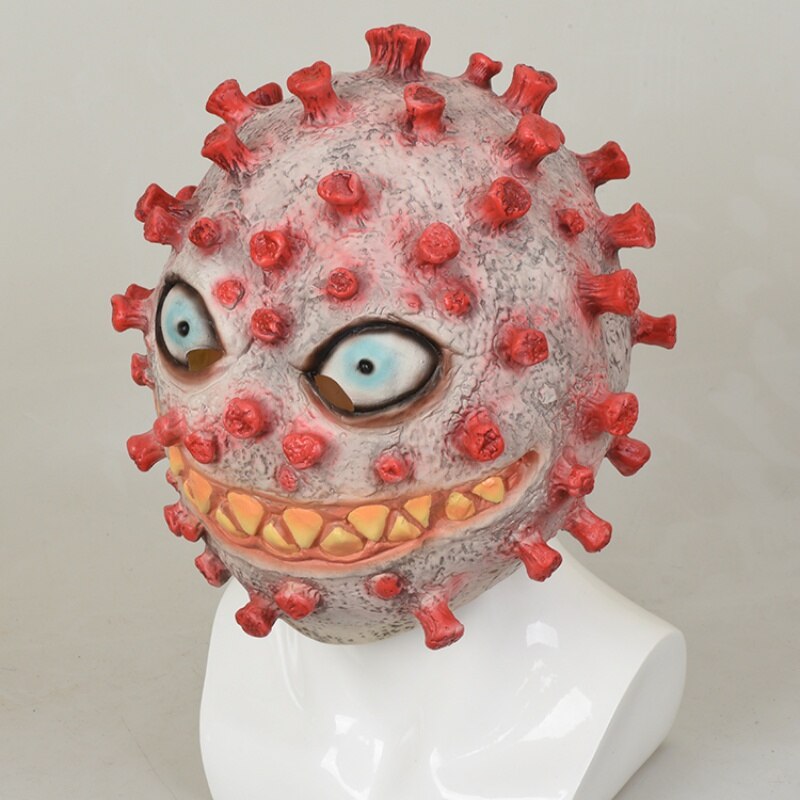 Halloween virus latex headgear mask with detailed creepy virus design