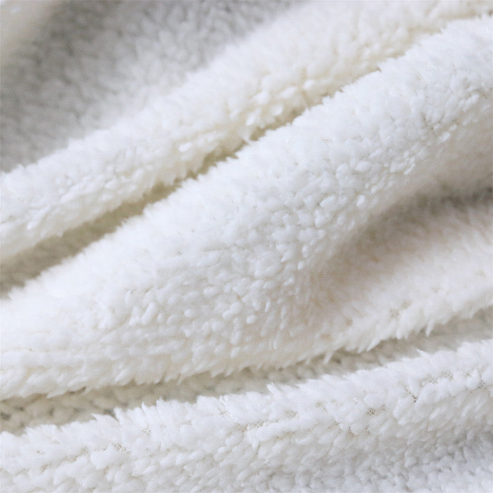 Double-layer thick cotton fleece winter blanket with puppy print, suitable for sofa or lounging