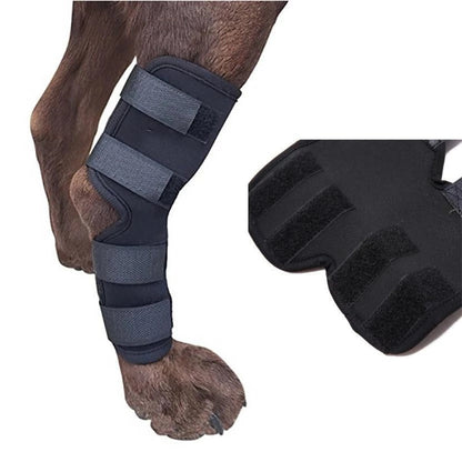 Dog leg brace shown in side view for canine leg support