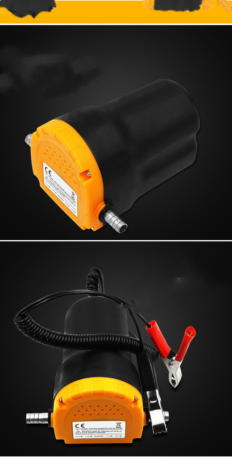 12V 24V oil pumping pump, compact electric transfer pump with inlet and outlet ports